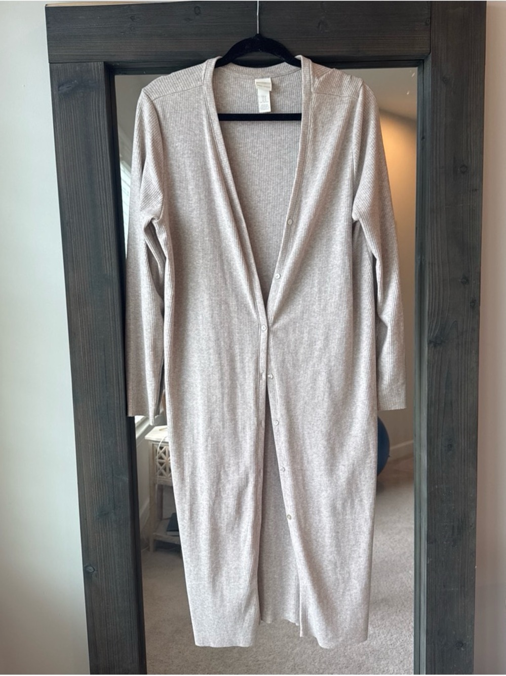 H&M Basics Ribbed Cardigan - Light Beige